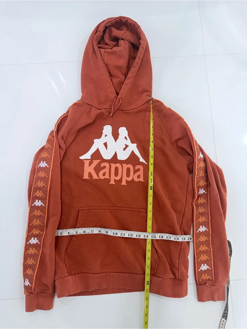 Kappa Men's Rust Orange Logo Hoodie - Picture 2 of 4
